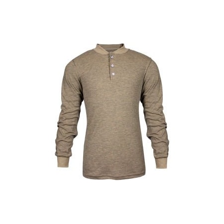 National Safety Apparel TECGEN CC Flame Resistant Long Sleeve Henley, XL, Tan,  C541NTNBSLSXL